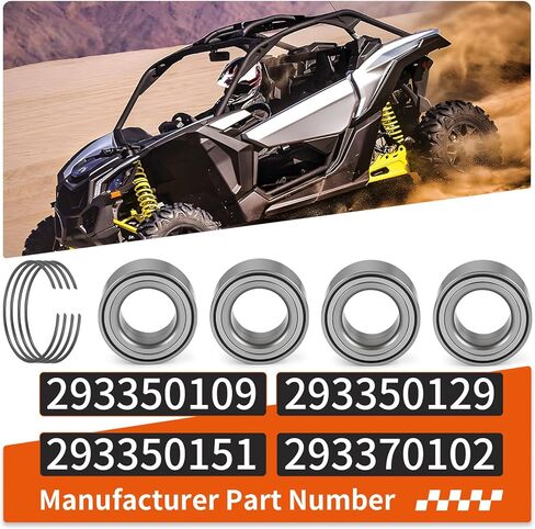 For Can-Am Maverick X3 Max Turbo R RR 2017-2023 4Pcs Front Rear Heavy Duty Wheel Bearing W/Circlip 293350109 in Saudi Arabia