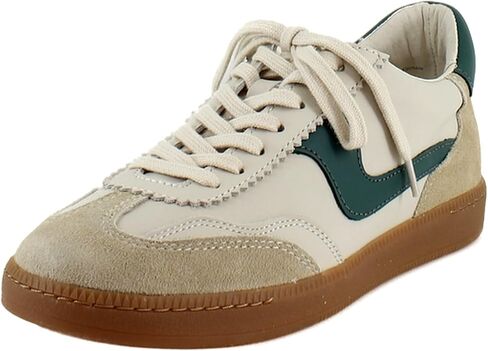 Dolce Vita Women's NOTICE Sneaker, WHITE/GREEN LEATHER, 9.5 in Saudi Arabia