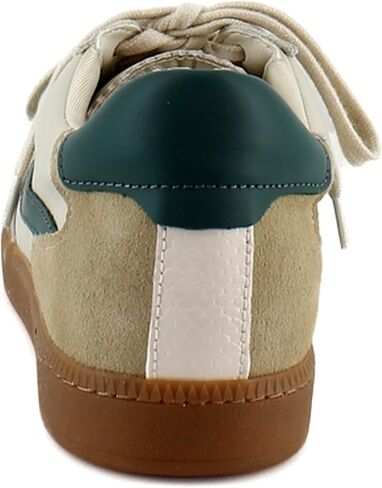 Dolce Vita Women's NOTICE Sneaker, WHITE/GREEN LEATHER, 9.5 in Saudi Arabia
