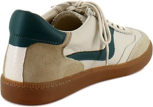 Dolce Vita Women's NOTICE Sneaker, WHITE/GREEN LEATHER, 9.5 in Saudi Arabia