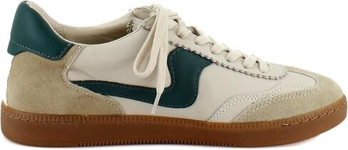 Dolce Vita Women's NOTICE Sneaker, WHITE/GREEN LEATHER, 9.5 in Saudi Arabia