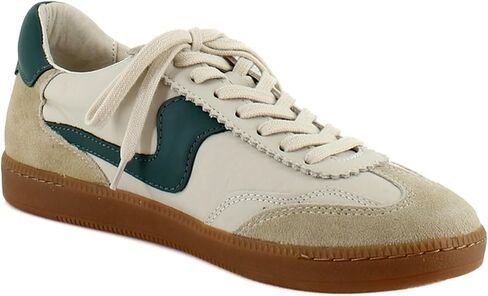 Dolce Vita Women's NOTICE Sneaker, WHITE/GREEN LEATHER, 9.5 in Saudi Arabia