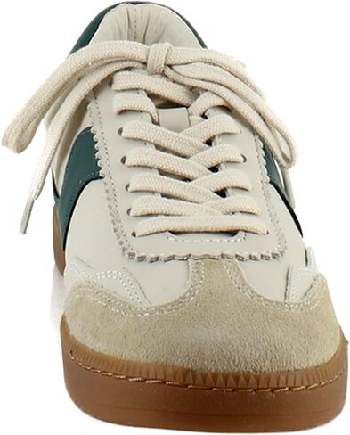 Dolce Vita Women's NOTICE Sneaker, WHITE/GREEN LEATHER, 9.5 in Saudi Arabia