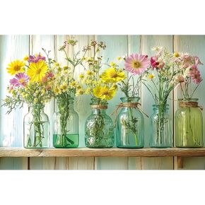 ألغاز الفيل 300 قطعة للبالغين، ألغاز فنية مطرزة على شكل زهرة كريستالية لطيفة، ألغاز جميلة ملونة، ألغاز زهرية جميلة، ألعاب عائلية فريدة من نوعها، هدية لكبار السن، ألغاز (17 بوصة × 11 بوصة) in Kuwait