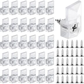 30 Sets Mirror Holder Clips, Clear Plastic Mirror Clips Mirror Mounting Hardware with Screw Mirror Holders for Wall Mounting Mirror Hanging Hardware for Wall and Fixed Mirror Box Door in Saudi Arabia