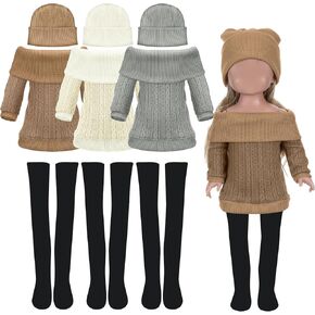 Geyoga 3 Set 12 Pcs 18 Inch Doll Clothes and Accessories Suit Pants Shoes Sweater Outfits, Dolls are Not Included in Saudi Arabia