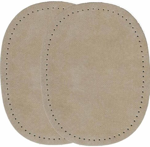 -2 Sew-on Large Natural Suede Leather Elbow Patches Size 4.5 in x 5.75 in w/Perforated Edges for Easy Sewing LSW - (Sand) in Saudi Arabia