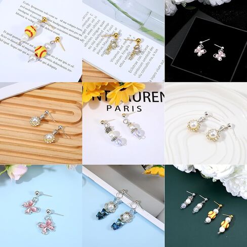 Xindojuz 120 PCS Earring Posts for Jewelry Making, Round Ball Studs Earring Findings Studs with Loop and Clear Earrings Backs for DIY Jewelry Making Findings Supplies (Silver & Gold) in Saudi Arabia