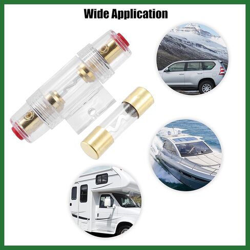 Motoforti 2 قطعة 30A مضمنة AGU فيوز حامل يناسب 4 8 10 قياس الأسلاك مع 2 قطعة 30Amp الصمامات لمضخم الصوت للسيارة طويلة الأمد in Saudi Arabia