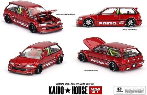 Honda Civic (EF) Kaido Works V2 by Mini GT in Red 156 Diecast 1:64 in Saudi Arabia