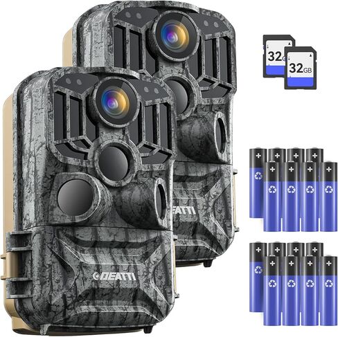 DEATTI Trail Camera WiFi 48MP 4K Game Camera with 8 Batteries & 32G SD Card,No Glow Night Vison Motion Activated Waterproof for Wildlife Deer Outdoor 0.1s Trigger Time in Kuwait