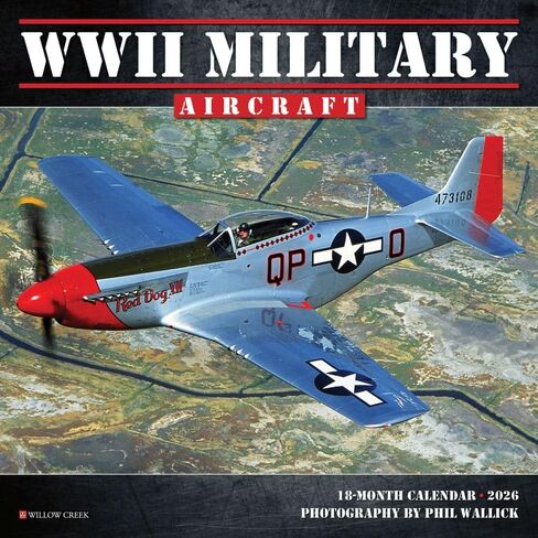 Willow Creek Press, WWII Military Aircraft 2026 Mini Wall Calendar, 7'' X 7'', 18-Month Calendar with Stapled Binding in Saudi Arabia