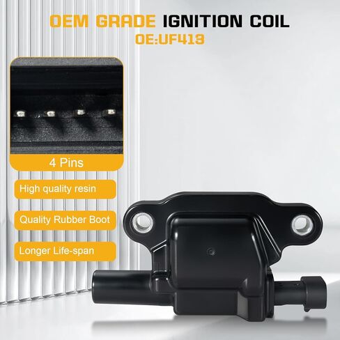 QYL Set of 8 Square Ignition Coil Pack Compatible with Chevrolet GMC Cadillac Camaro Corvette Express Impala CTS Rainier Avalanche Silverado Suburban Savana V8 Replacement for UF413 12611424 12570616 in Saudi Arabia