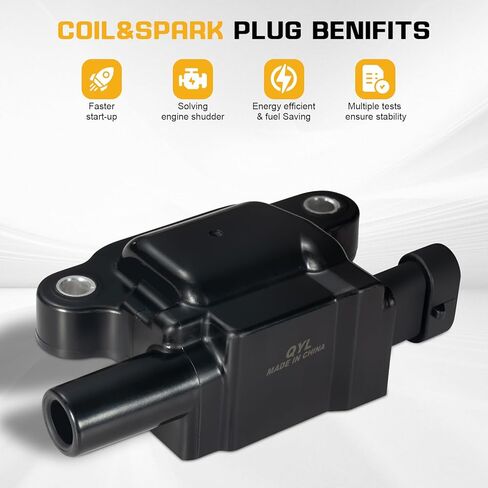QYL Set of 8 Square Ignition Coil Pack Compatible with Chevrolet GMC Cadillac Camaro Corvette Express Impala CTS Rainier Avalanche Silverado Suburban Savana V8 Replacement for UF413 12611424 12570616 in Saudi Arabia
