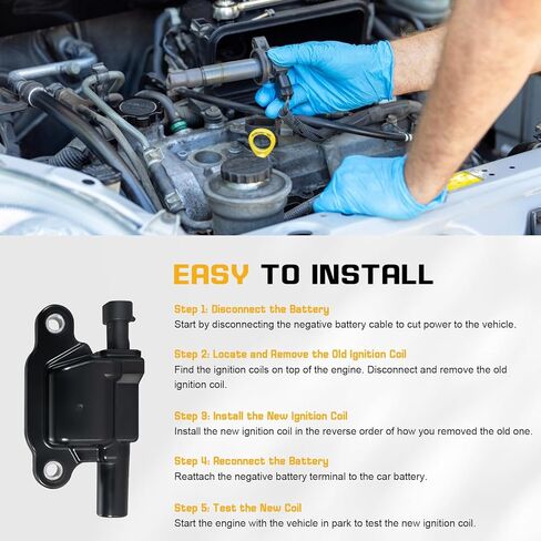 QYL Set of 8 Square Ignition Coil Pack Compatible with Chevrolet GMC Cadillac Camaro Corvette Express Impala CTS Rainier Avalanche Silverado Suburban Savana V8 Replacement for UF413 12611424 12570616 in Saudi Arabia