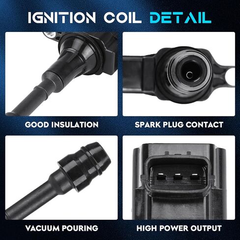 Set of 4 Ignition Coil Pack Compatible with 2002-2006 Altima 2.5L, 2002-2008 Sentra 2.5L, 2002-2013 X-Trail 2.5L Replace UF350 C1398 224488H315 in Saudi Arabia
