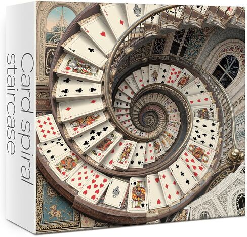 Vintage Card Spiral Staircase Puzzles for Adults 1000 Pieces. Fantasy Playing Card Jigsaw Puzzles. Challenging Cool,Magic,Art Puzzles in Saudi Arabia
