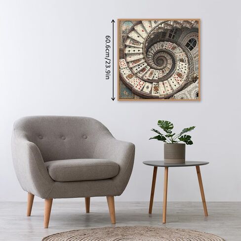 Vintage Card Spiral Staircase Puzzles for Adults 1000 Pieces. Fantasy Playing Card Jigsaw Puzzles. Challenging Cool,Magic,Art Puzzles in Saudi Arabia