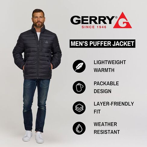 Gerry Packable Puffer Jacket Men, Warm Lightweight Winter Jackets for Men in Kuwait