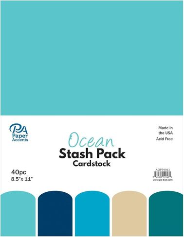 PA Paper Accents Stash Pack Cardstock Pack 8.5" x 11" Browns, colored cardstock paper for card making, scrapbooking, printing, quilling and crafts, 65lb., 40 pieces in Saudi Arabia