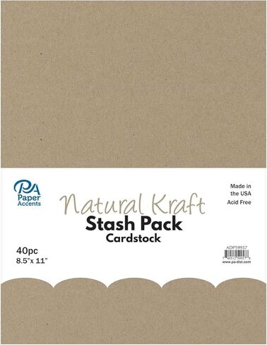 PA Paper Accents Stash Pack Cardstock Pack 8.5" x 11" Browns, colored cardstock paper for card making, scrapbooking, printing, quilling and crafts, 65lb., 40 pieces in Saudi Arabia