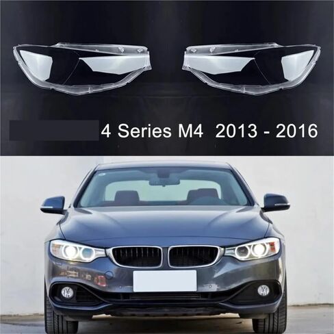 زوج سيارة عدسة المصباح الأمامي غطاء المصباح عاكس الضوء قذيفة متوافق لسيارات BMW M4 4 سلسلة F32 F33 F36 F82 2013 2014 2015 2016 غطاء المصباح in Saudi Arabia