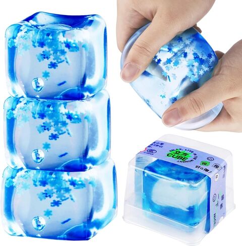 3Pcs Stress Balls Ice Cube Fidget Sensory Cube for Autism ADHD Squeeze Balls Anxiety Relief for Adults in Saudi Arabia