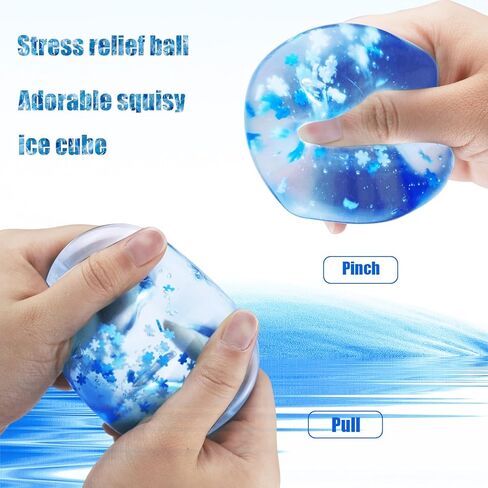 3Pcs Stress Balls Ice Cube Fidget Sensory Cube for Autism ADHD Squeeze Balls Anxiety Relief for Adults in Saudi Arabia