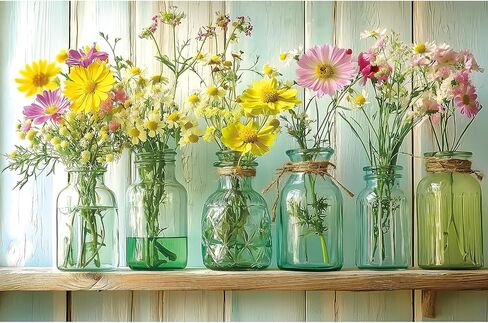 ألغاز الفيل 300 قطعة للبالغين، ألغاز فنية مطرزة على شكل زهرة كريستالية لطيفة، ألغاز جميلة ملونة، ألغاز زهرية جميلة، ألعاب عائلية فريدة من نوعها، هدية لكبار السن، ألغاز (17 بوصة × 11 بوصة) in Kuwait