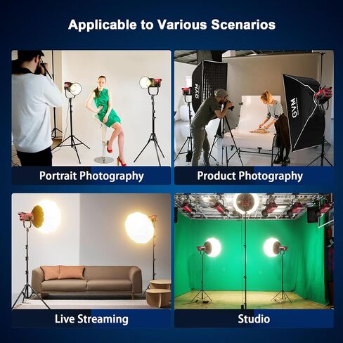 ضوء فيديو LED ثنائي اللون، إضاءة تصوير فوتوغرافي GVM 200 وات مع حامل بوينز، إضاءة LED مستمرة قابلة للتعتيم 3200K-5600K، CRI97+، نظام التحكم في التطبيق، يوتيوب، مجموعة إضاءة استوديو بورتريه مع صندوق إضاءة in Saudi Arabia