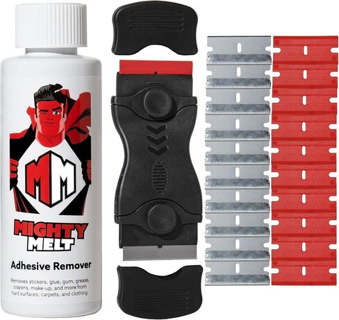 Mighty Melt Adhesive Remover - For Sticky and Gooey Messes – Removes Glue, Stickers, Labels, Tape, Decals Crayons, Wax, Tar & More – Safe for Surfaces – Fresh Citrus Scent (125ml / 4.2oz) in Saudi Arabia