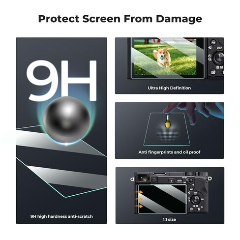 K&F Concept [3pcs Screen Protector for Sony ZV-E1/A7 IV/A6700/A7CII Camera & Hot Shoe Cover, Ultra Clear Tempered Glass Screen Protector, Anti Scratch Bubble Free Ultra Resistant in Saudi Arabia