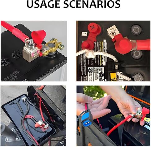 Battery Terminal Fuse Kit, 200A 58V Rated Battery Fuse and Waterproof Terminal Mount Fuse Block, Battery Terminal Fuse Block Kit for Cars New Energy Vehicles RVs Cruise Ships (200A) in Saudi Arabia