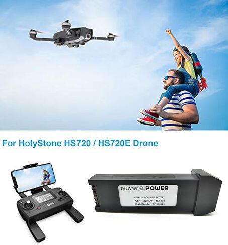 4300mAh 7.4V HS720 Drone Battery Replacement for Holystone HS720/HS720E - 30min Extended Flight LiPo Battery (PC Fireproof, Lightweight) (2 Pack) in Saudi Arabia