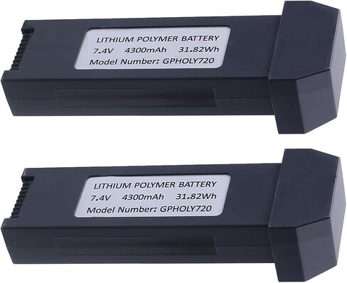 4300mAh 7.4V HS720 Drone Battery Replacement for Holystone HS720/HS720E - 30min Extended Flight LiPo Battery (PC Fireproof, Lightweight) (2 Pack) in Saudi Arabia