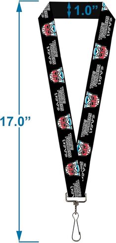 Buckle-Down Transformers Lanyard, Transformers Autobots Cybertronian Icon Black Blues Red White, Elastic in Saudi Arabia