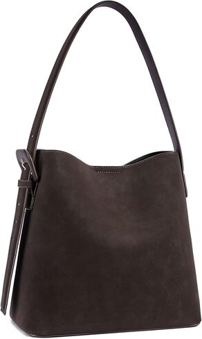 BOSTANTEN Bucket Bag Leather Shoulder Purses for Women Trendy Adjustable Strap in Kuwait