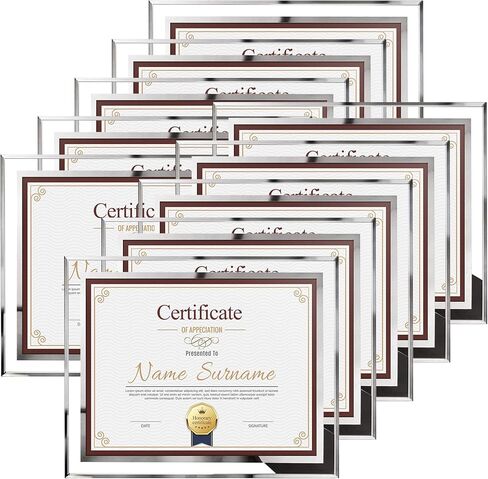 Schliersee 4x6 Glass Silver Mirrored Edge Picture Frame Set of 12 Multi 4 by 6 Frames for Tabletop Display Only in Saudi Arabia