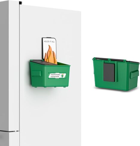 Dumpster Fire Pen Holder & Desk Organizer - Magnetic Novelty Decor for Office, Fridge, or Locker - Includes 10 Affirmation Cards for Stress Relief & Gag Gift in Saudi Arabia