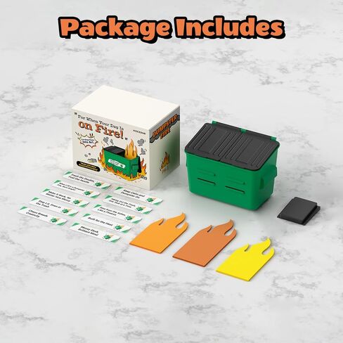 Dumpster Fire Pen Holder & Desk Organizer - Magnetic Novelty Decor for Office, Fridge, or Locker - Includes 10 Affirmation Cards for Stress Relief & Gag Gift in Saudi Arabia