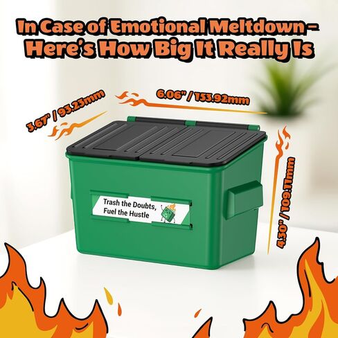 Dumpster Fire Pen Holder & Desk Organizer - Magnetic Novelty Decor for Office, Fridge, or Locker - Includes 10 Affirmation Cards for Stress Relief & Gag Gift in Saudi Arabia