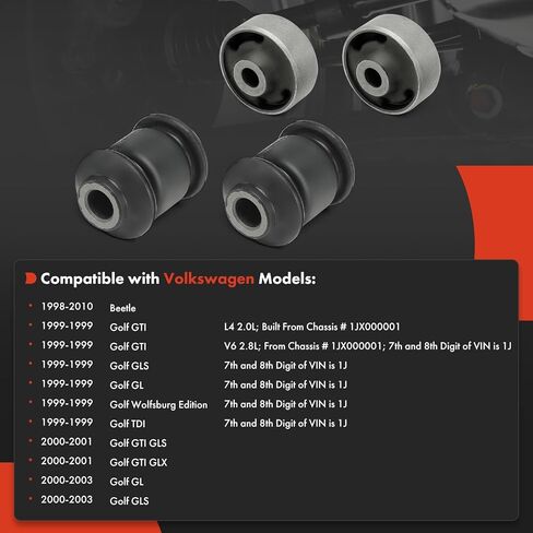 A-Premium 4 x Front Lower Control Arm Bushing Kit, Compatible with Volkswagen Jetta 1999-2006, Golf 1999-2009, Beetle 1998-2010, Jetta City 2007-2009 & Audi TT/TT Quattro 2000 in Saudi Arabia