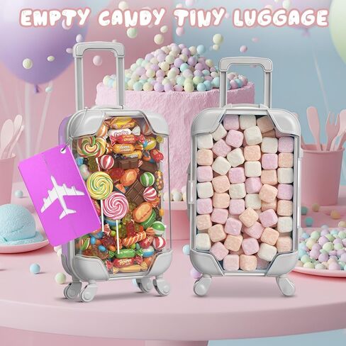 40 قطعة من صناديق هدايا الحفلات الصغيرة من Teecyhooo مع بطاقات الأمتعة، صناديق هدايا صغيرة شفافة للأمتعة لرموش الحلوى والزفاف والسفر وأعياد الميلاد والعزوبية (6.5 × 2.8 × 1.4 بوصة، وردي) in Kuwait