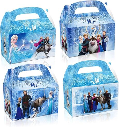 Fnjoe 24pcs Cute Treat Boxes, Blue Snowflakes Party Favor Boxes, Anime Themed Dessert Boxes, Winter Snow Party Supplies in Saudi Arabia