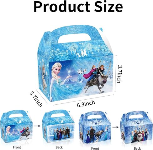 Fnjoe 24pcs Cute Treat Boxes, Blue Snowflakes Party Favor Boxes, Anime Themed Dessert Boxes, Winter Snow Party Supplies in Saudi Arabia