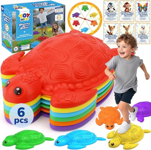 Stepping Stones for Kids 10 Pcs, Kids Outdoor Play Toys, Toddler Outdoor Toys, Balance Stepping Stones Game Outside Toys Kids Ages 4-8, Turtle Stepping Stones, Sensory Toys Kids 5-7, Playground Toys in Saudi Arabia