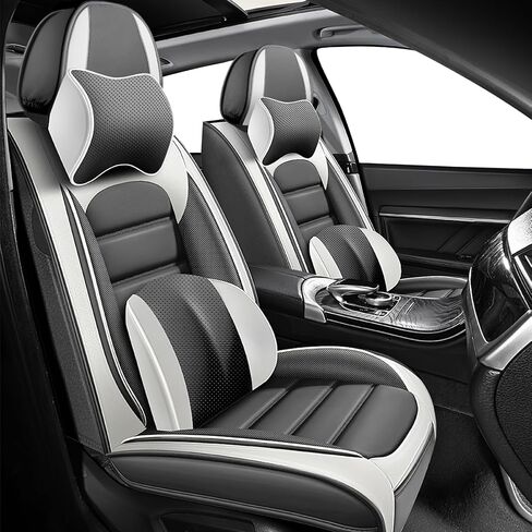 ILMO Leather Seat Cover for Chevrolet Silverado 1500/2500/3500 2007-2026, Waterproof Nappa Leather Cushion Protector with Soft Touch, Compatible Airbag Car Seat Cover (Classic Black, 2 Front Seat) in Saudi Arabia