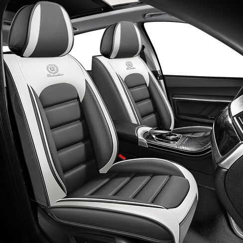 ILMO Leather Seat Cover for Chevrolet Silverado 1500/2500/3500 2007-2026, Waterproof Nappa Leather Cushion Protector with Soft Touch, Compatible Airbag Car Seat Cover (Classic Black, 2 Front Seat) in Saudi Arabia