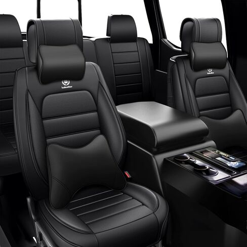 ILMO Leather Seat Cover for Chevrolet Silverado 1500/2500/3500 2007-2026, Waterproof Nappa Leather Cushion Protector with Soft Touch, Compatible Airbag Car Seat Cover (Classic Black, 2 Front Seat) in Saudi Arabia