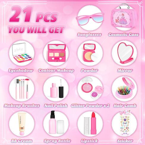 INNOCHEER Pretend Makeup for Toddlers, Toy Play Makeup Set for Kids 3-5, Toddler Makeup Kit Pretend, Frozen Toys for Kids Fake Makeup, Gifts Toys for 3 4 5 6 7+ Year Old Girls (Not Real Makeup) in Saudi Arabia
